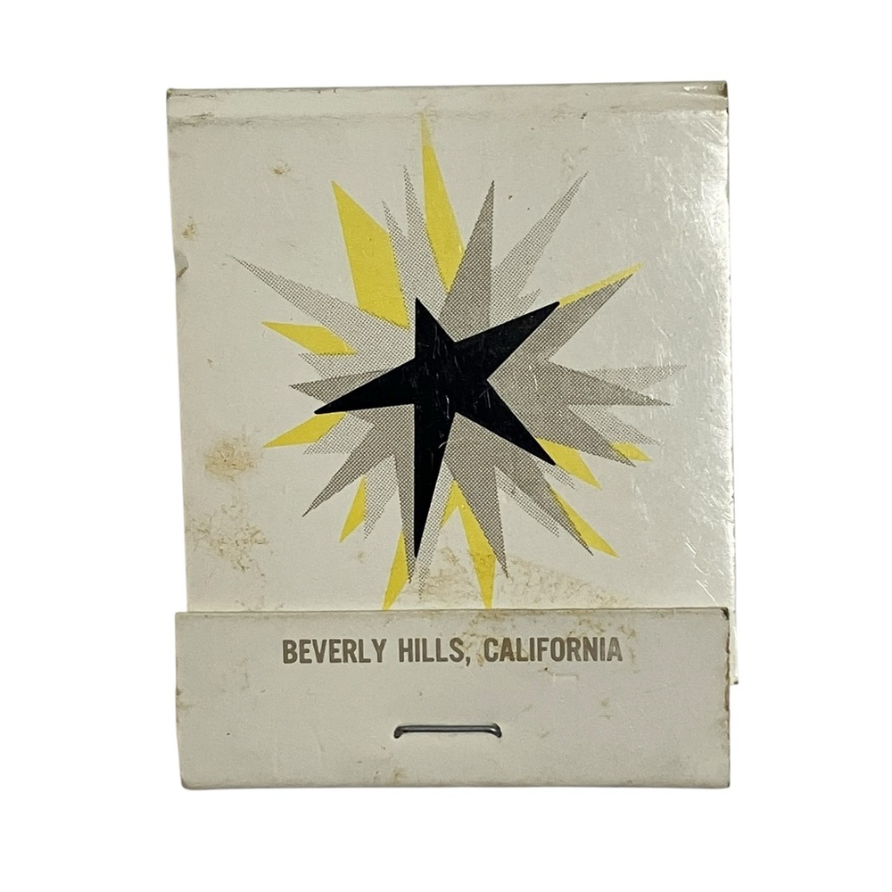 The Beverly Hilton Starburst Beverly Hills California Vintage Matchbook